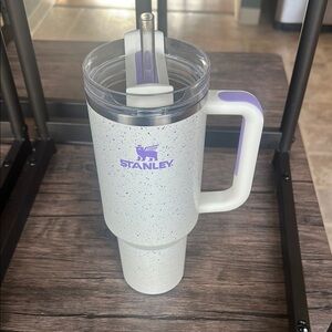 Stanley White Speckled Limited Edition Tumbler with Straw
